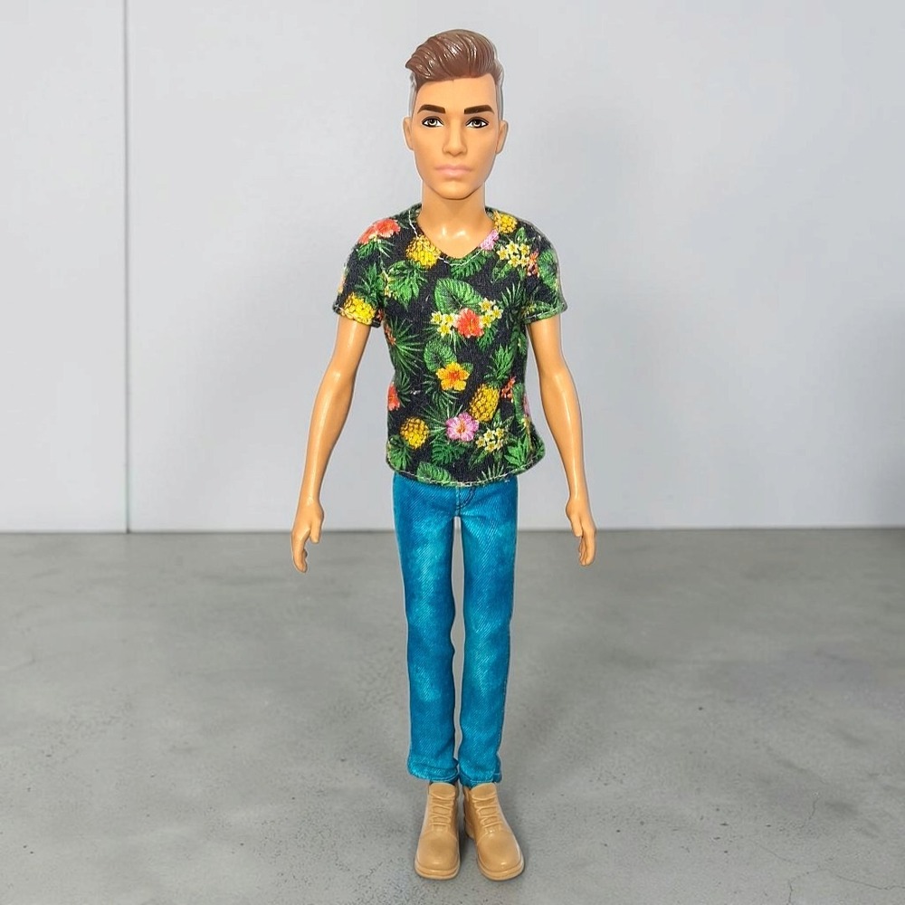 Mattel Barbie Fashionistas Ken Doll FJF73 Pineapple Shirt Blue Pants Boots 2017